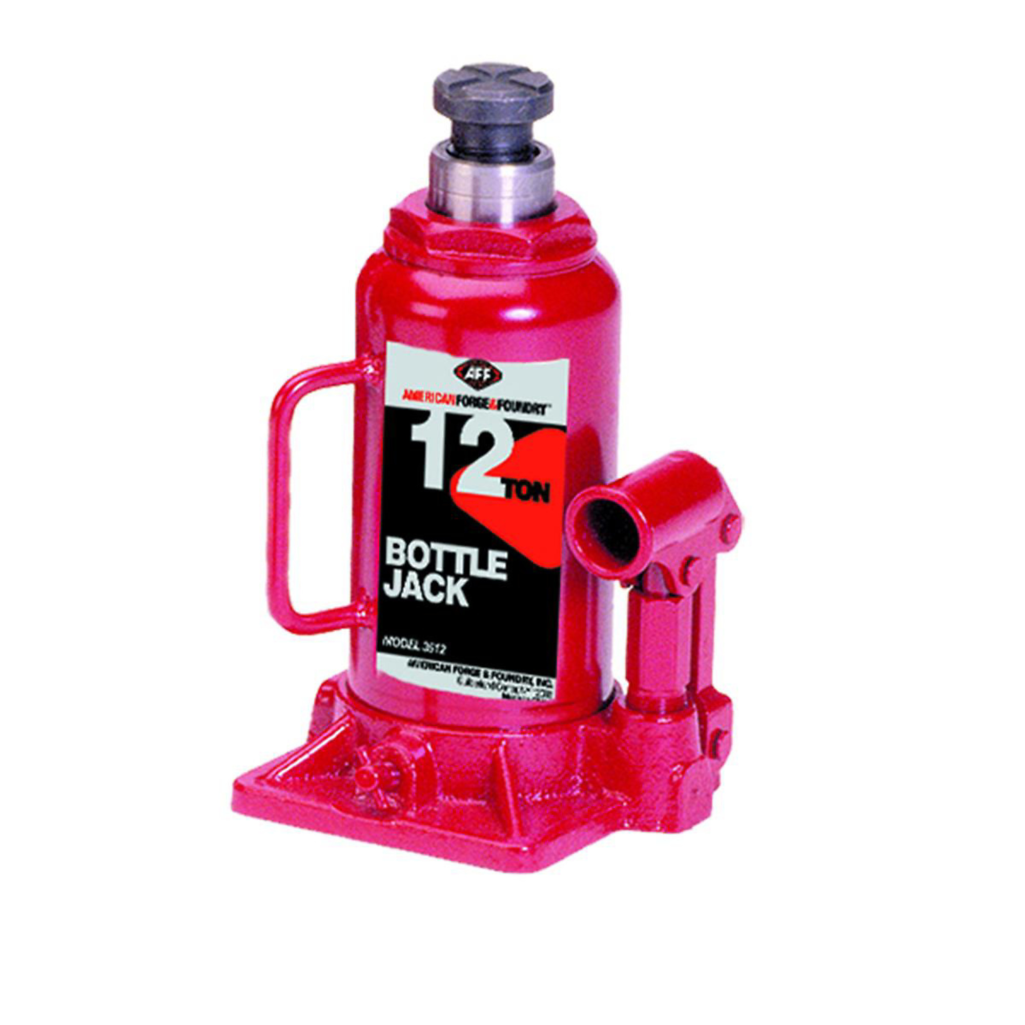 American Forge & Foundry Heavy-Duty Bottle Jack — 12-Ton Capacity, Hydraulic, Manual, Model# INT3512